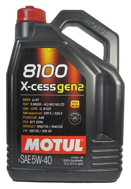 �������� ����� MOTUL 8100 X-cess gen2 5W-40 (5_������)
