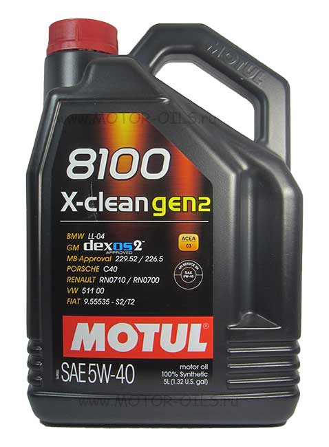 �������� ����� MOTUL 8100 X-clean gen2 5W-40 (5_������)