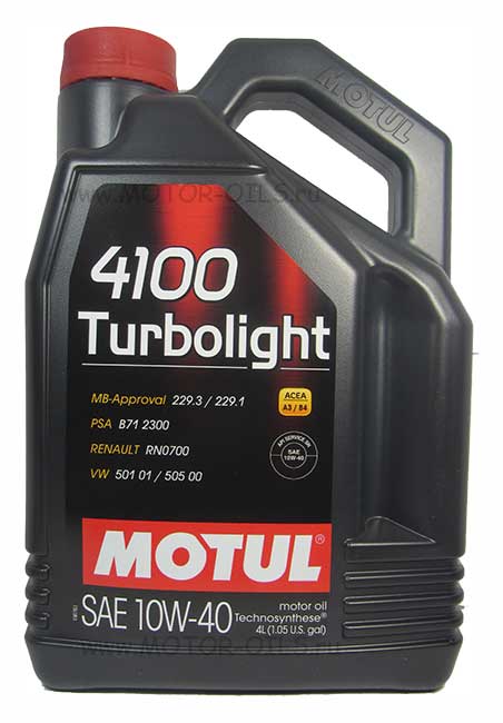�������� ����� MOTUL 4100 Turbolight SAE 10W-40 (4_�����)