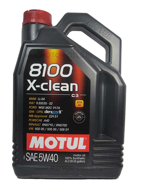 �������� ����� MOTUL 8100 X-clean C3 SAE 5W-40 (4_�����)