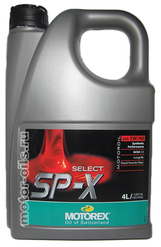 �������� ����� MOTOREX SELECT SP-X SAE 5W-40 (4_�����)