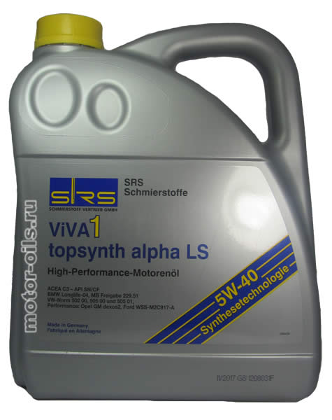 �������� ����� SRS ViVA 1 topsynth alpha LS 5W-40 (4_�����)