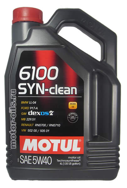�������� ����� MOTUL 6100 SYN-clean SAE 5W-40 (4_�����)