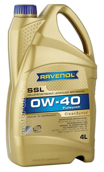 �������� ����� RAVENOL SSL 0W-40 Fullsynth (4_�����)