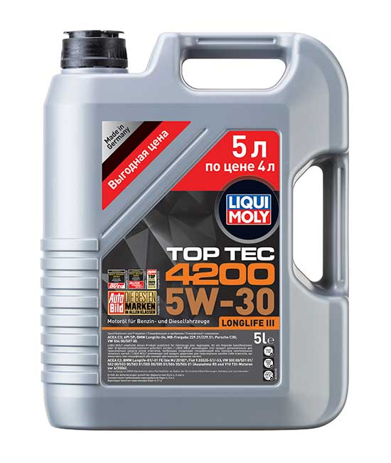�������� ����� Liqui Moly Top Tec 4200 5W-30 LongLife III (5_������/���.39042)
