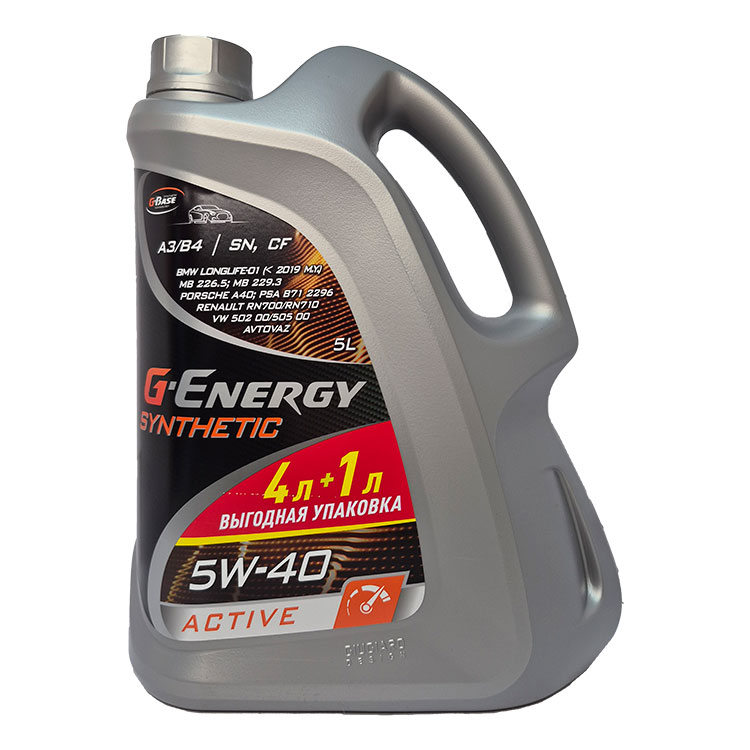 �������� ����� G-Energy Synthetic 5W-40 Active (5�) ����� 5 �� ���� 4-� ������ �� �����
